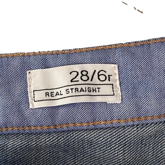 GAP 1969 Real Straight Dark Denim Midrise Flared Jeans Office Basic Size 28 / 6R - Picture 7 of 9